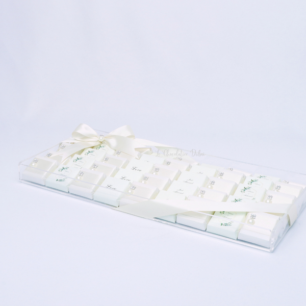 Bridal personalized premium chocolate acrylic tray