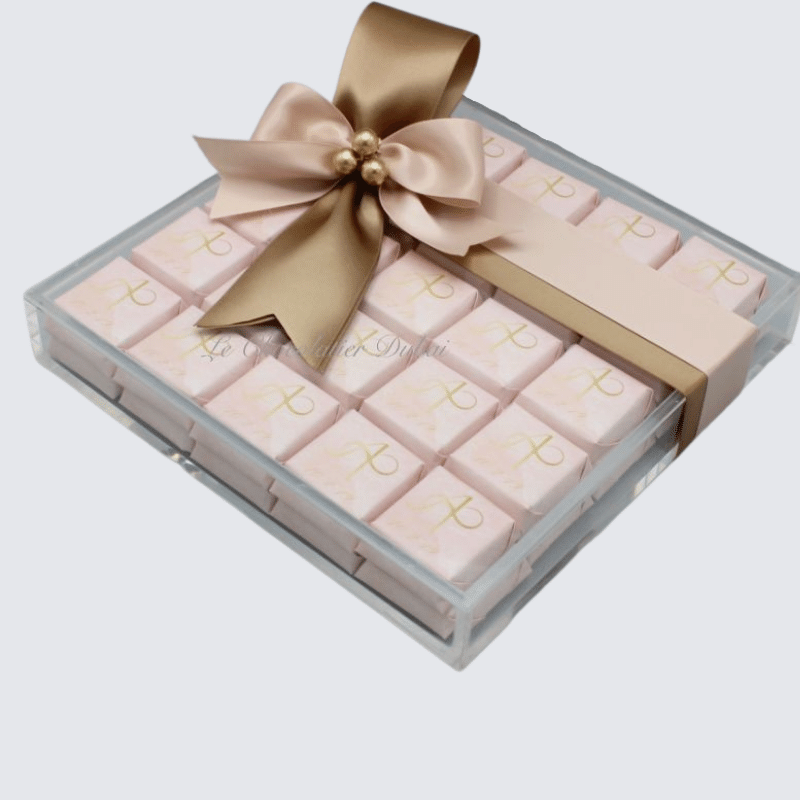 BRIDAL PERSONALIZED 2-LAYER CHOCOLATE ACRYLIC BOX