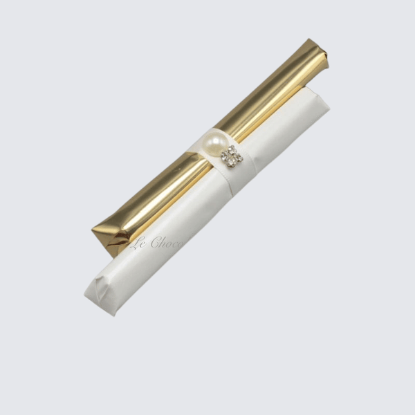 Set of 20 Bridal designed pearl decorated loose chocolate stick set