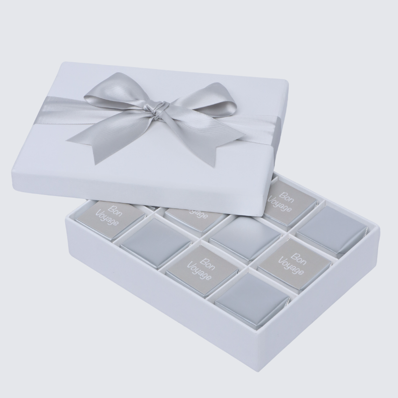 "BON VOYAGE" CLASSIC 12-PIECE CHOCOLATE HARD BOX