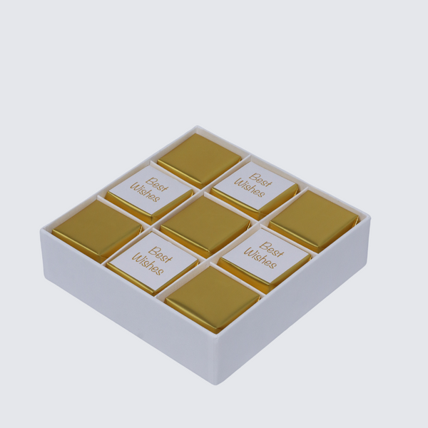Best wishes gold classic designed 9-piece chocolate hard box