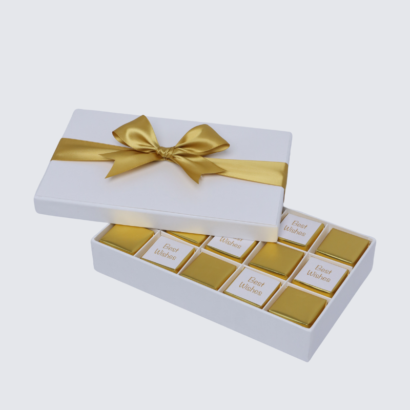 "Best wishes" gold designed 15-piece chocolate hard box