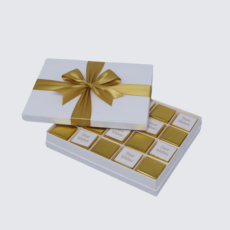 "BEST WISHES" GOLD DESIGNED 20-PIECE CHOCOLATE HARD BOX