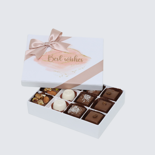 Best wishes stain designed 12P premium chocolate hard box