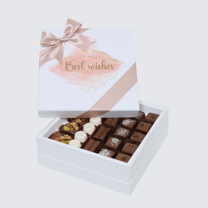 "Best wishes" stain designed premium chocolate hard box