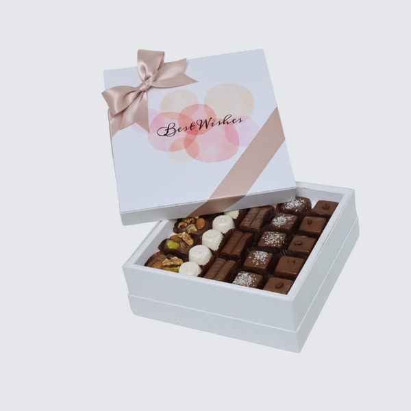 Best wishes circle designed premium chocolate hard box