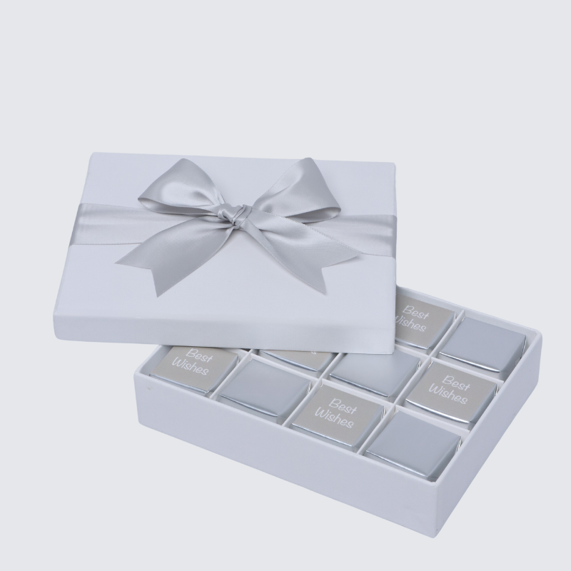 "BEST WISHES" CLASSIC 12-PIECE CHOCOLATE HARD BOX