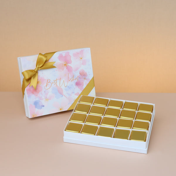 Best wishes pastel designed 20p premium chocolate hard box