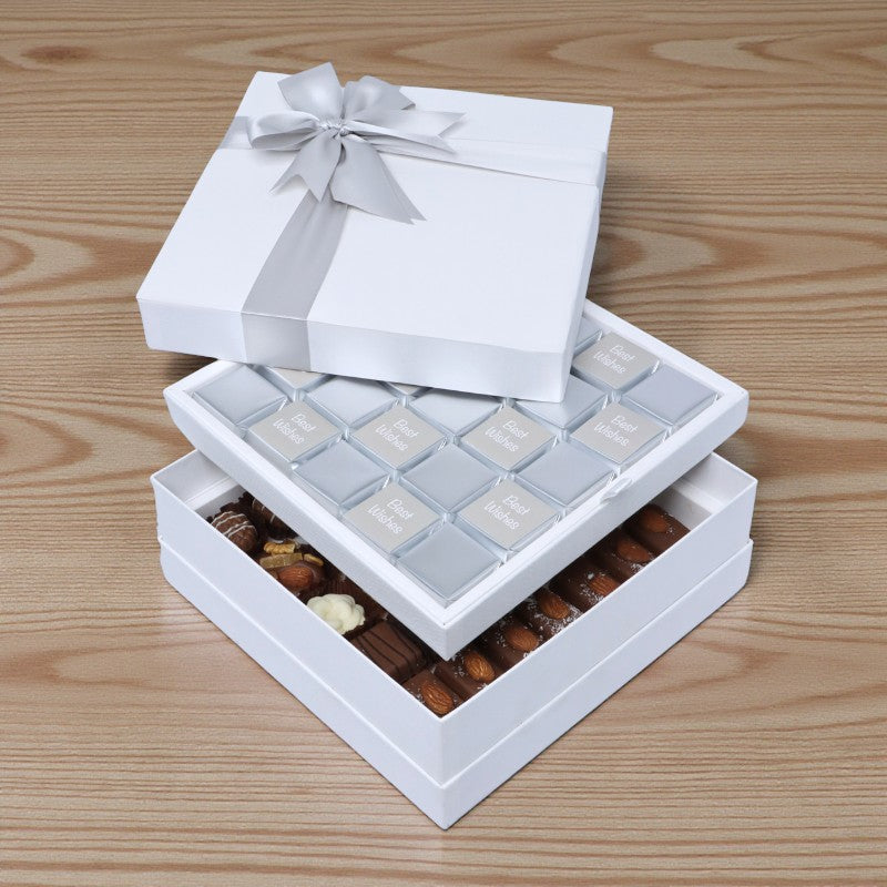 Best wishes silver classic designed 2-layer premium chocolate hard box