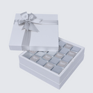 "Brighten your day" classic silver designed 25 piece premium chocolate hard box