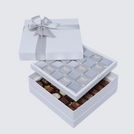 "Brighten your day" classic silver designed 2-layer premium chocolate hard box