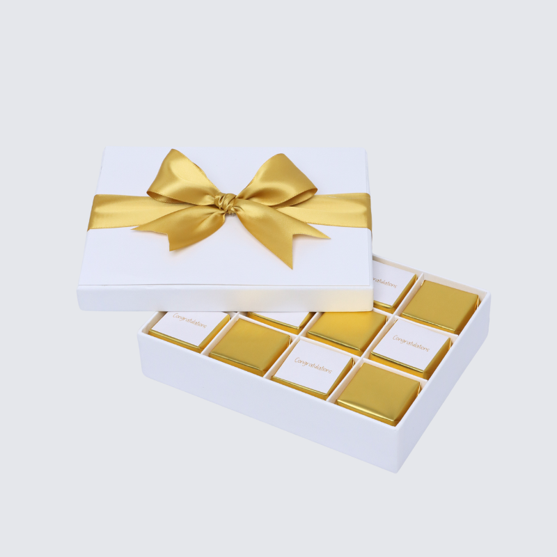 "Congratulations" gold designed 12-piece chocolate hard box