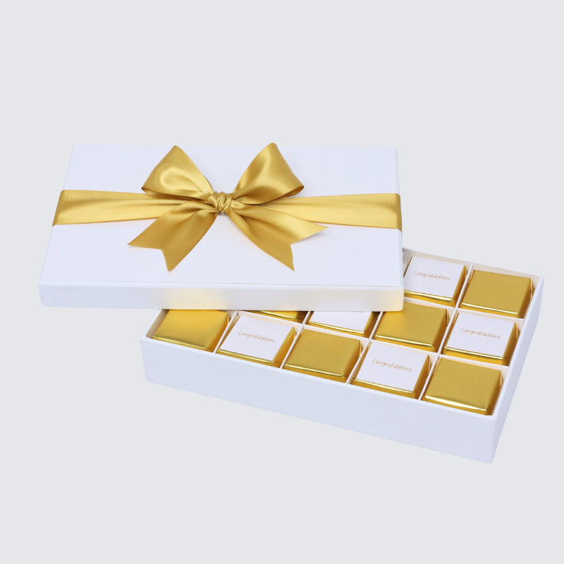 "Congratulations" gold designed 15-piece chocolate hard box