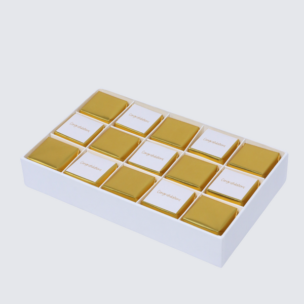 Congratulations gold designed 15P premium chocolate hard box