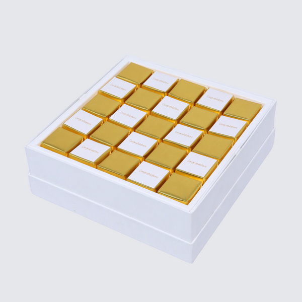 Congratulations gold designed premium chocolate hard box