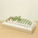 Bridal customized sage green decorated premium chocolate medium leather tray