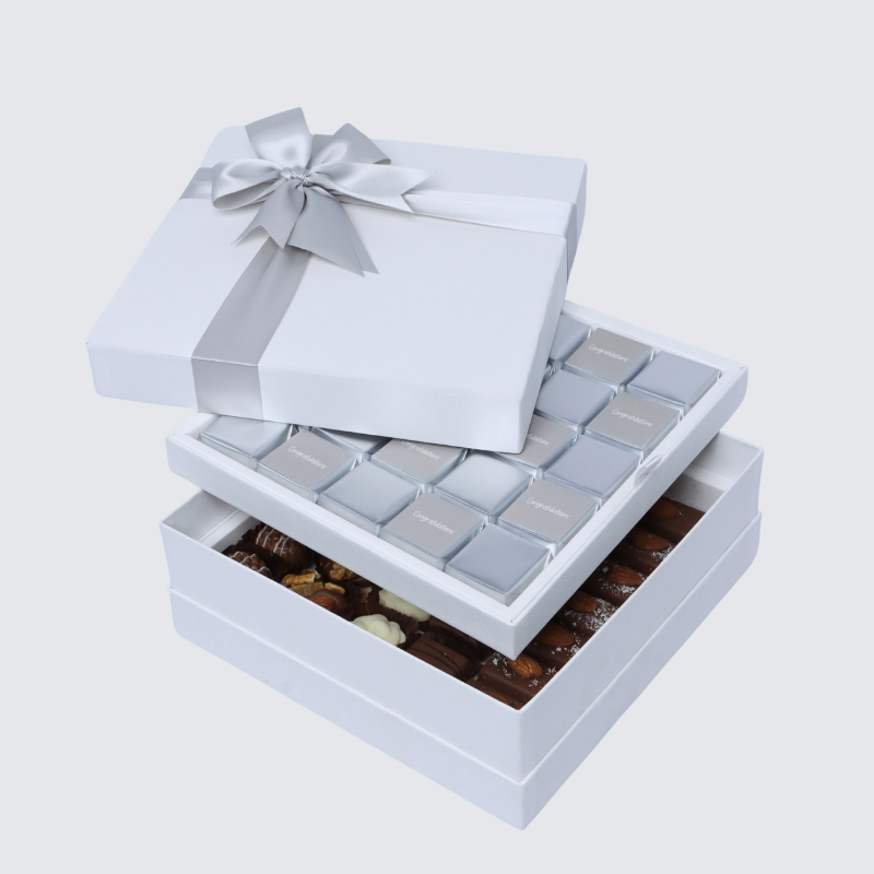 "Congratulations" classic 2-layer chocolate hard box