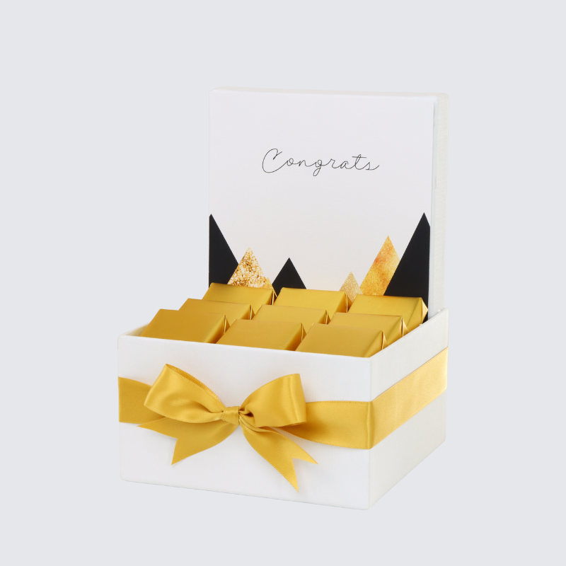 Congrat's geometric designed chocolate small hamper