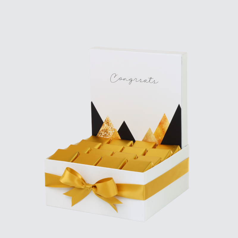 Congrat's geometric designed chocolate medium hamper