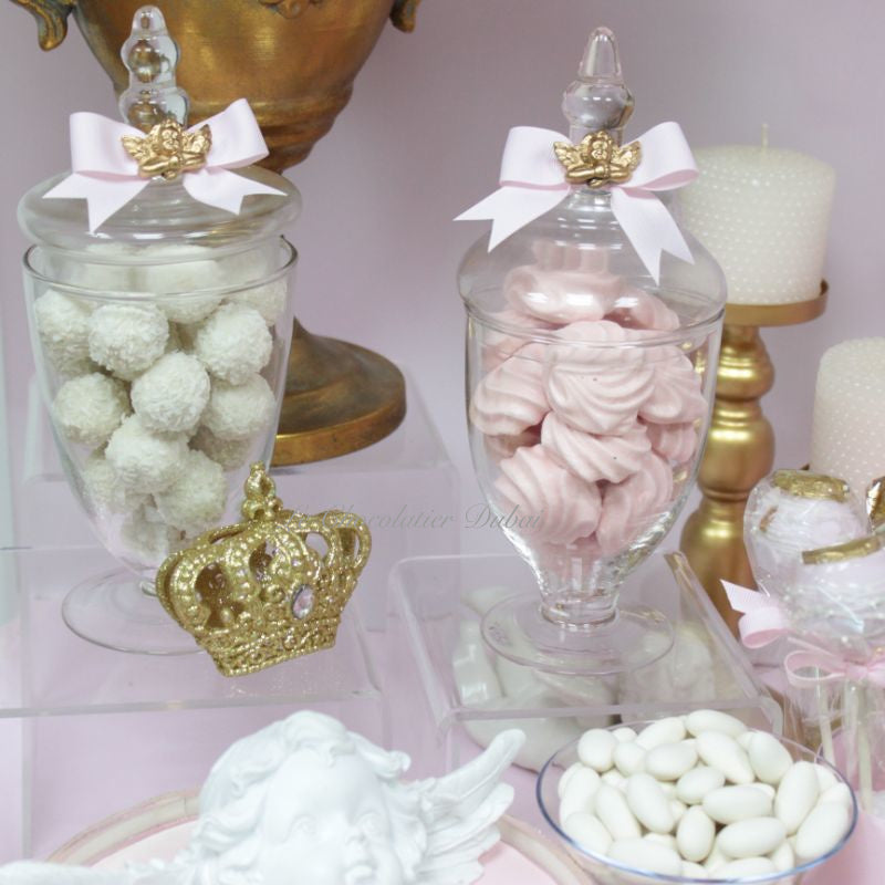 Baby girl angel theme dessert table