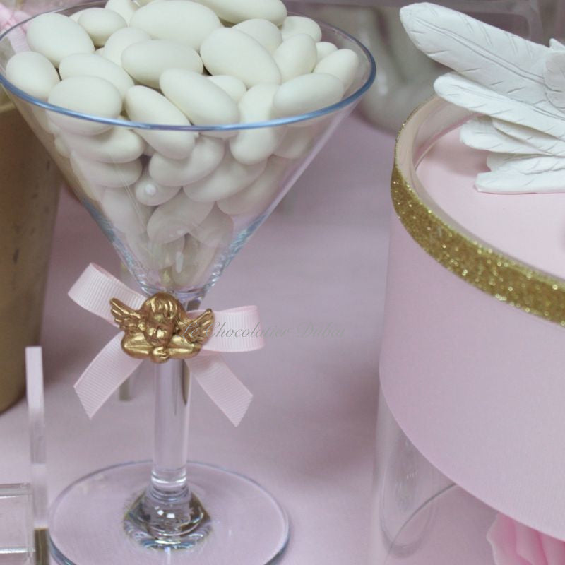 Baby girl angel theme dessert table