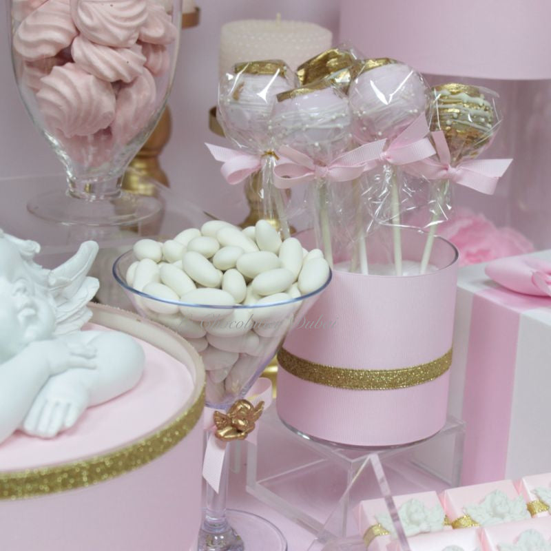 Baby girl angel theme dessert table