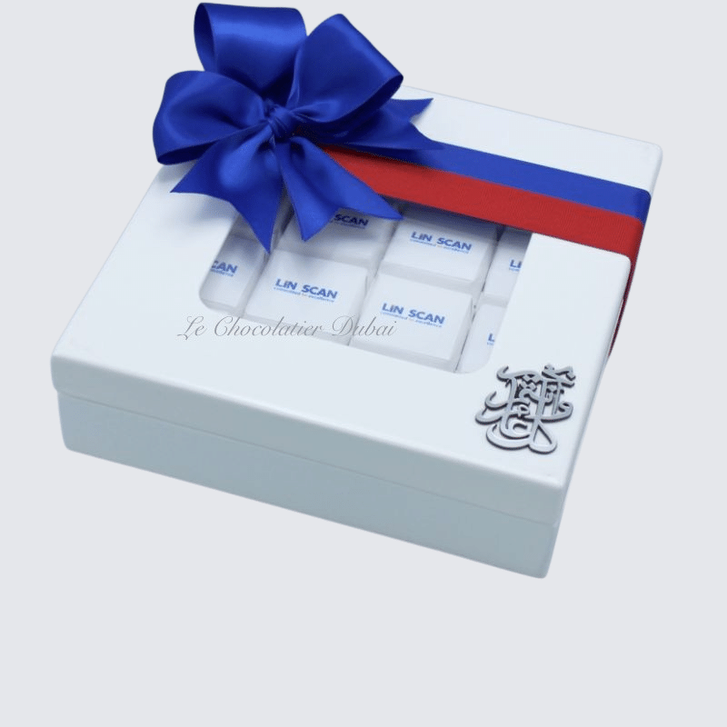 CORPORATE BRANDED CHOCOLATE VIEW TOP WOODEN BOX