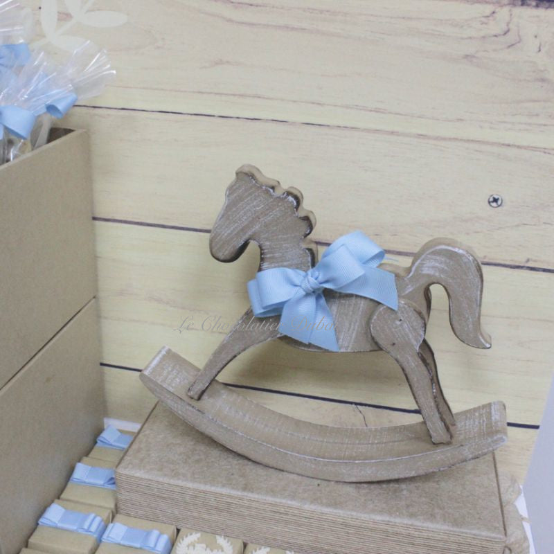 Baby boy teddy theme decorated chocolate wood stand
