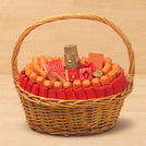 Happy Diwali with taj mahal candle customized premium chocolate & sweets large basket