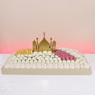 Luxury eid mubarak acrylic mosque decorated chocolate leather tray