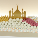 Eid Mubarak designed acrylic mosque decorated chocolate leather tray