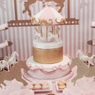 Baby girl carousel theme dessert table