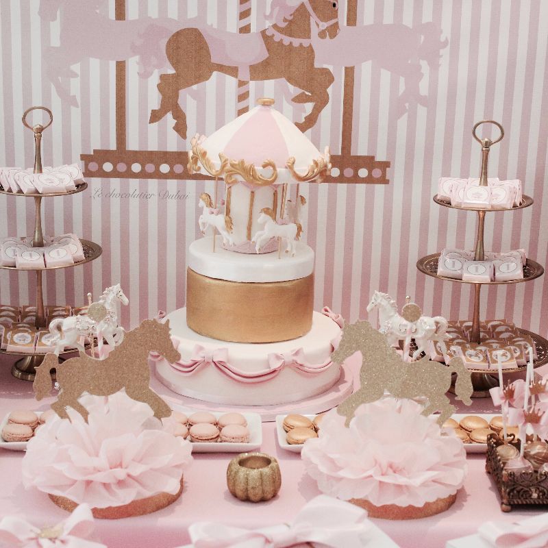 BABY GIRL CAROUSEL THEME DESSERT TABLE