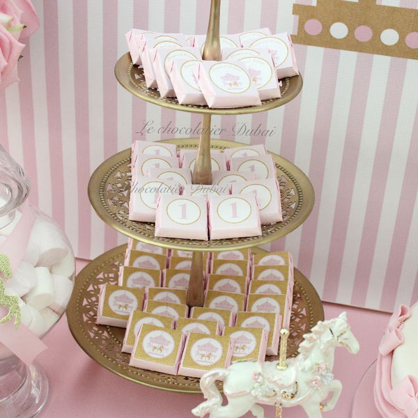 Baby girl carousel theme dessert table