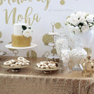 Birthday gold white dessert / sweets table