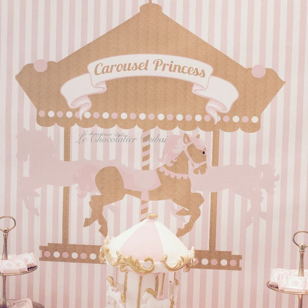 Baby girl carousel theme dessert table