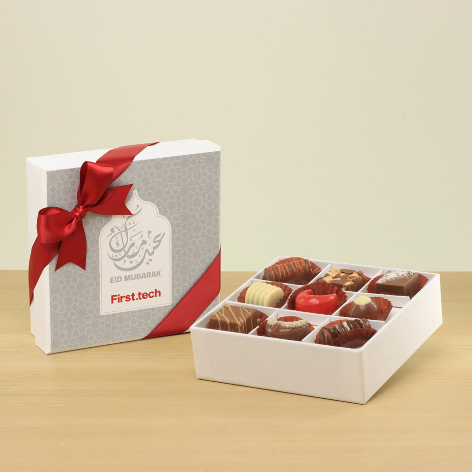 Set of 5 Corporate Eid Mubarak designed premium chocolate 9P hard box