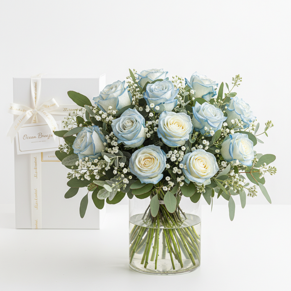 FlowerAura Ocean Breeze Roses Delivery