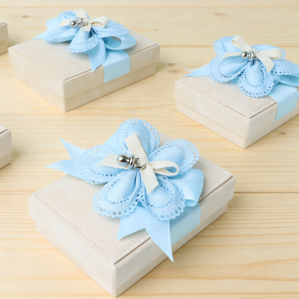 Set of 20 Baby boy quran decorated velvet box giveaway