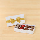 Set of 6 Premium chocolate  8pc white hard box with gold ribbon