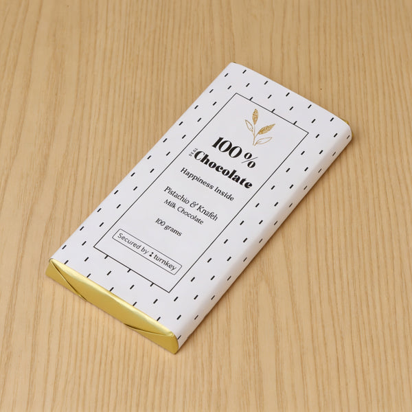 Set of 10 Corporate customized premium chocolate knafeh pistachio bar