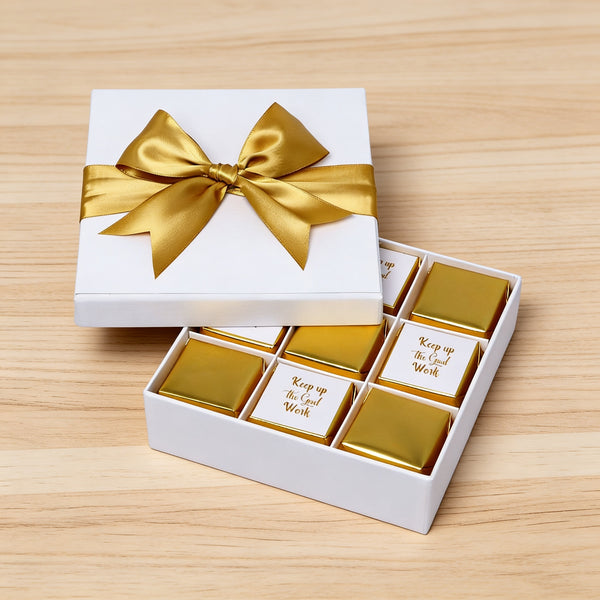 Keep up the good work classic gold designed 9 piece premium chocolate hard box