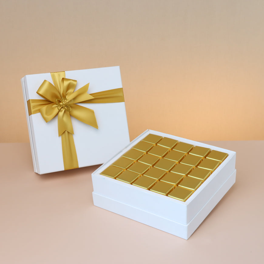 Premium gold & white chocolate 25-pc hard box