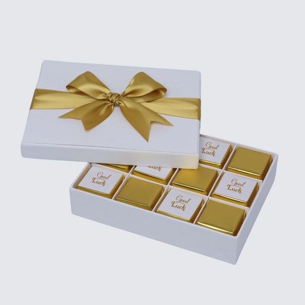 Good luck classic gold designed 12-piece premium chocolate hard box