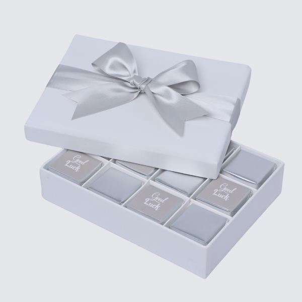 Good luck classic silver designed 12-piece premium chocolate hard box