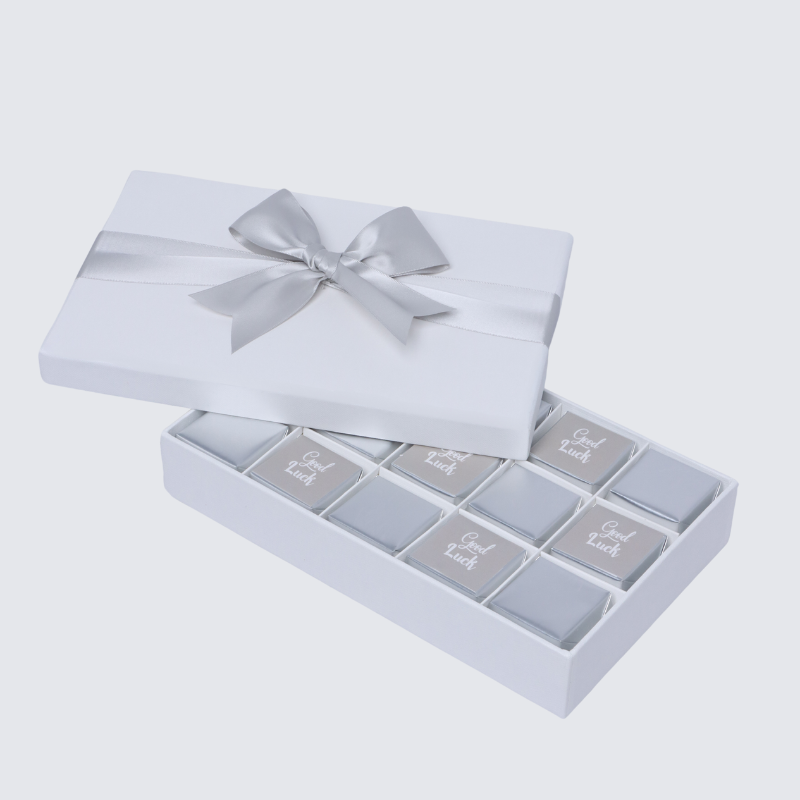 "GOOD LUCK" CLASSIC 15-PIECE PREMIUM CHOCOLATE HARD BOX