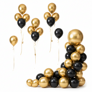Gold & Black Balloons Set of 24 – Pre...