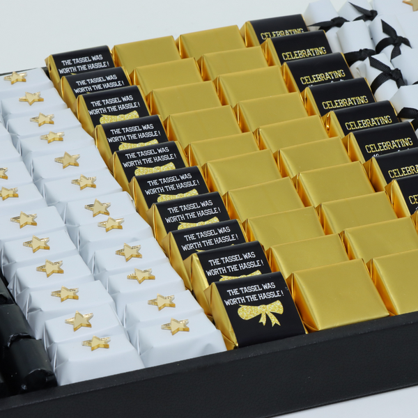 Graduation designed premium chocolate large leather tray