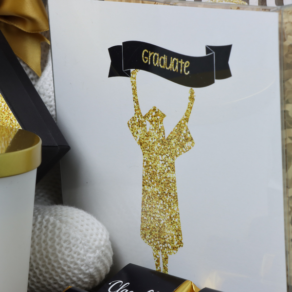 Graduation designed premium chocolate large black hamper