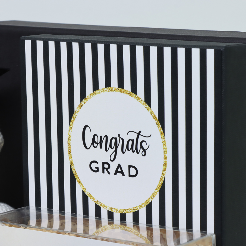 Graduation decorated chocolate large black hamper